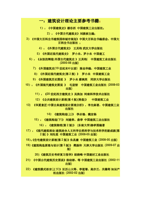 建筑学考研参考书籍