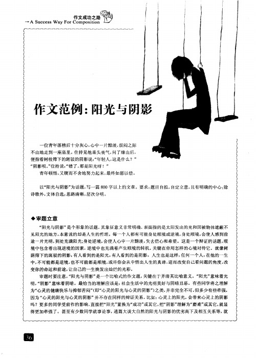 作文范例：阳光与阴影