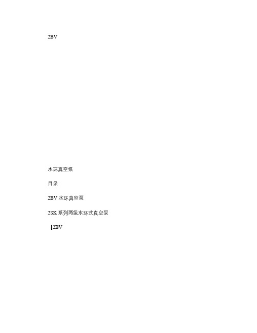 2BV水环真空泵.