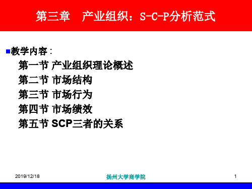 第三章_产业组织：S-C-P分析范式