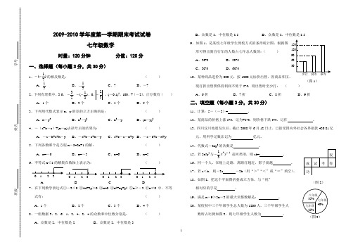 2009七年级数学期末试卷