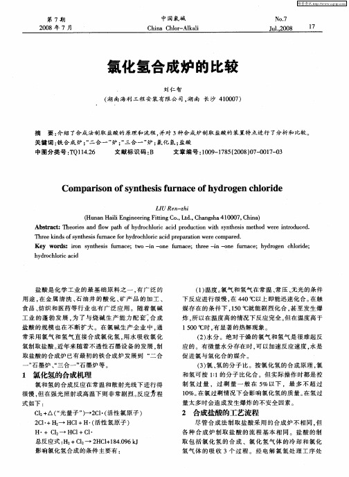 氯化氢合成炉的比较