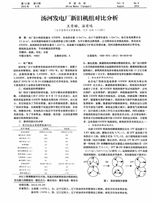 汤河发电厂新旧机组对比分析