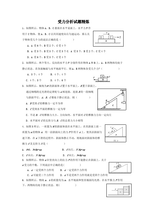 (完整版)受力分析专题练习(含答案详解)汇总,推荐文档