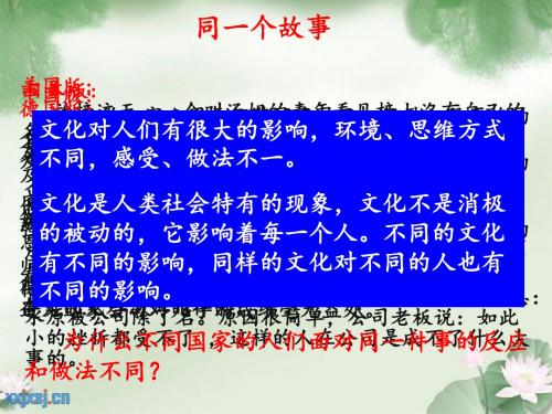 高中政治人教版必修三《文化生活》2.1感受文化影响教学课件-(共21张PPT)