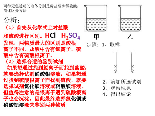 稀盐酸、稀硫酸的区分方法