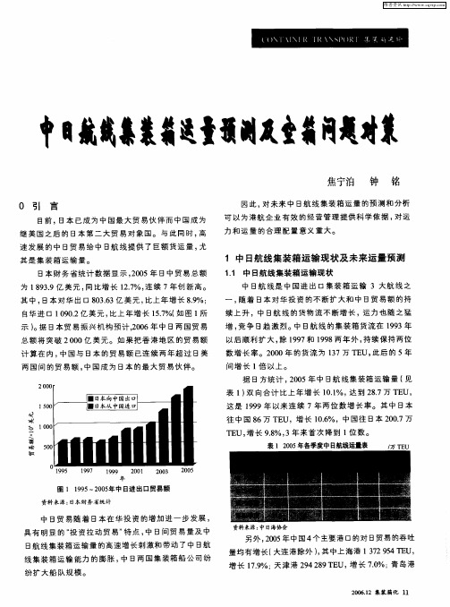 中日航线集装箱运量预测及空箱问题对策