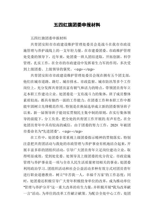 五四红旗团委申报材料