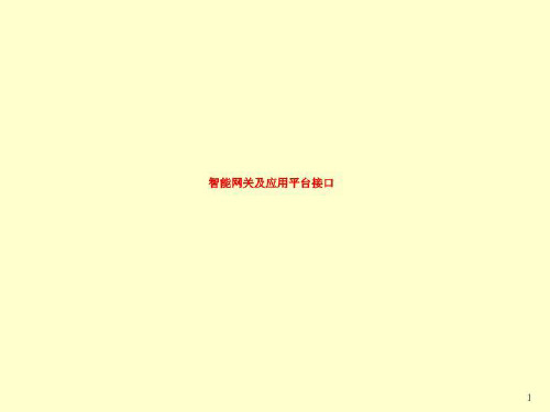 智能网关及应用平台接口