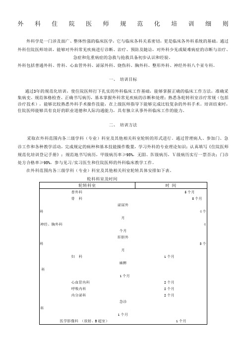 外科培训细则