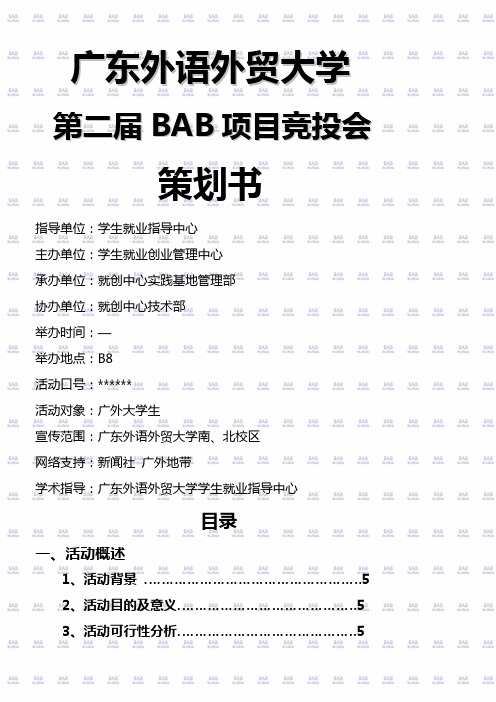 第二届项目竞投会策划书