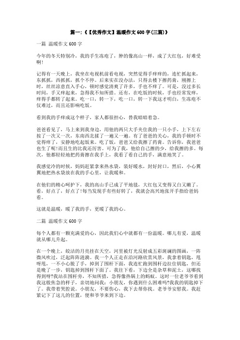 带给我温暖600字作文