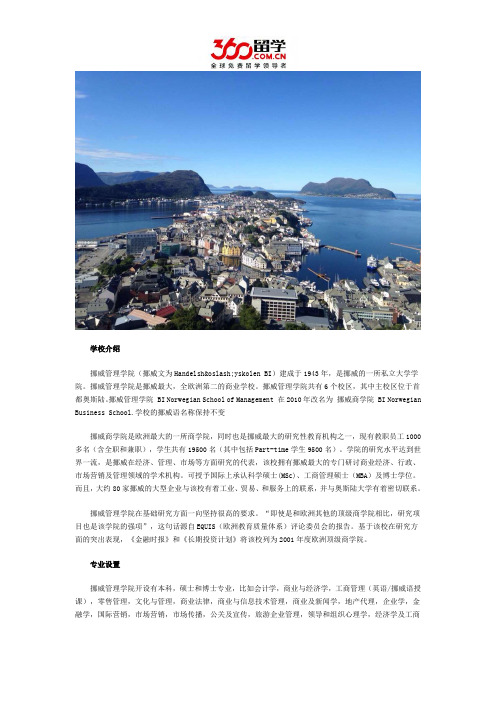 挪威商学院专业设置