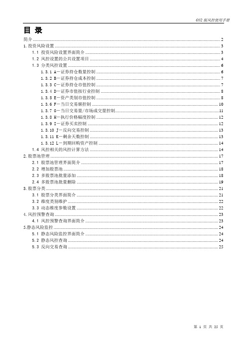 基金投资管理系统O32操作手册-风险控制