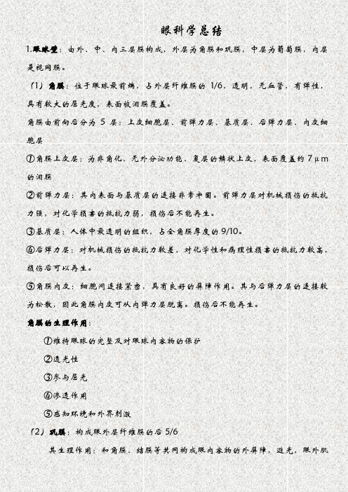 眼科学笔记