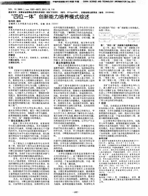 “四位一体”创新能力培养模式综述