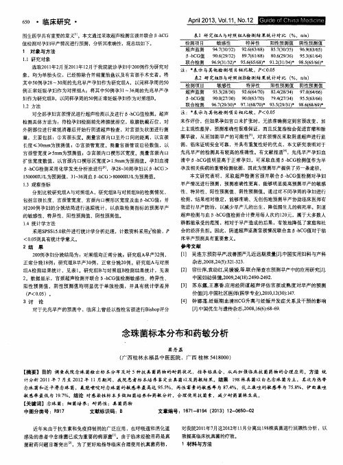 念珠菌标本分布和药敏分析