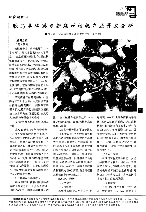 耿马县芒洪乡新联村核桃产业开发分析