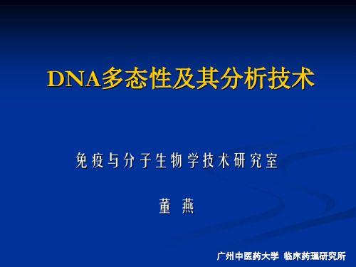 DNA多态性及其分析