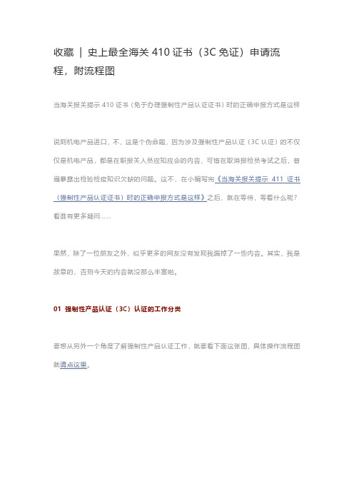 收藏  史上最全海关410证书(3C免证)申请流程,附流程图