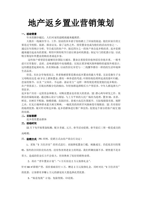 地产返乡置业营销策划