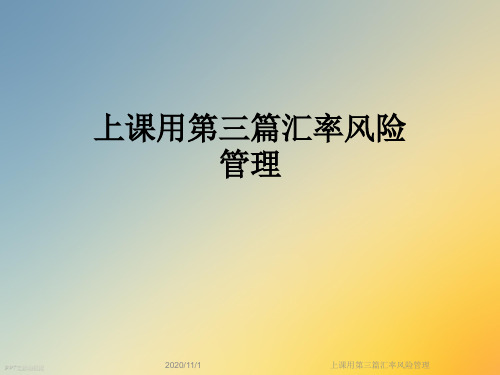 上课用第三篇汇率风险管理