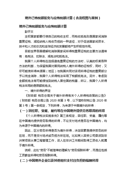 境外已纳税额抵免与应纳税额计算（含流程图与案例）