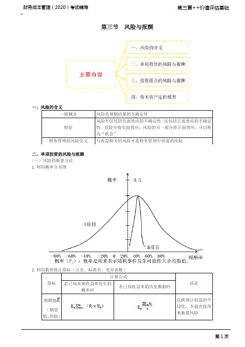 2020注会(CPA) 财管 第23讲_风险和报酬—单项投资的风险与报酬