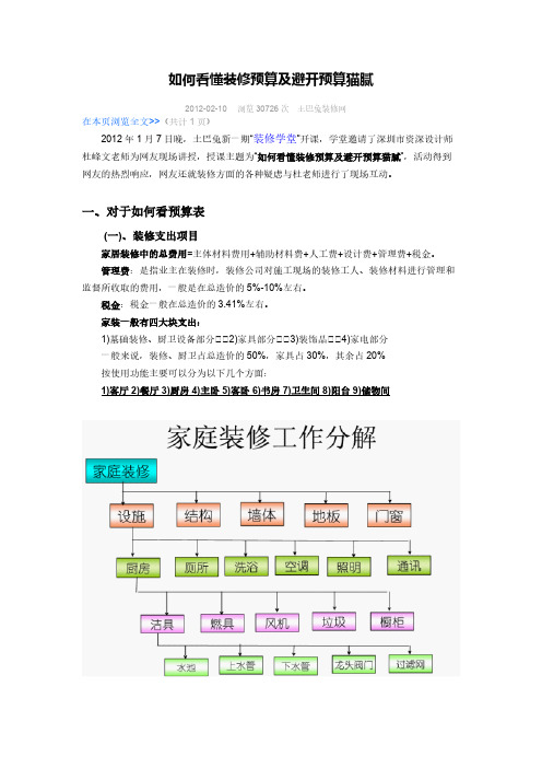 若何看懂装修预算及避开预算猫腻