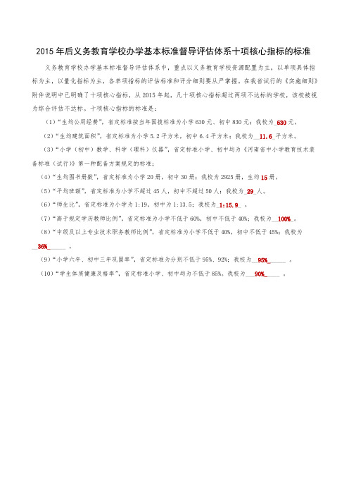 (最新)均衡创建10项核心指标