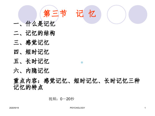 第三章第三节记忆的心理学原理