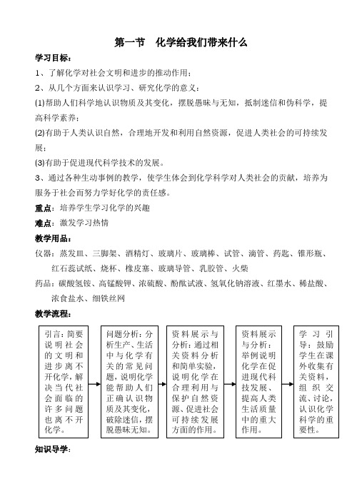 化学给我们带来什么教案