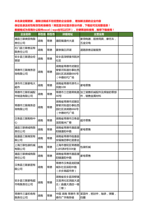 新版湖南省常德三联工商企业公司商家名录名单联系方式大全16家