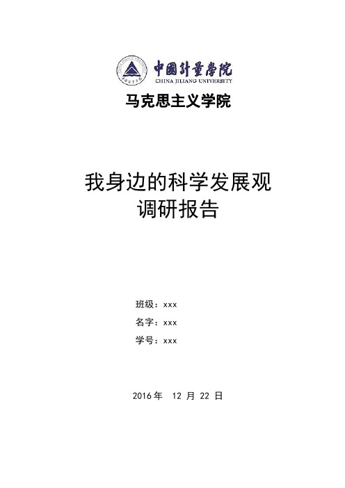我身边的科学发展观 调研报告