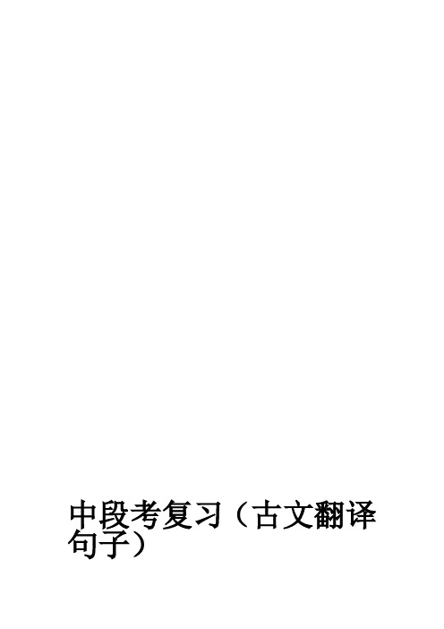 中段考复习(古文翻译句子)