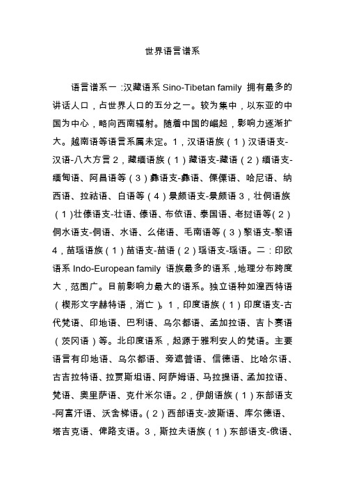 世界语言谱系