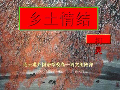 高中语文《乡土情结》PPT30