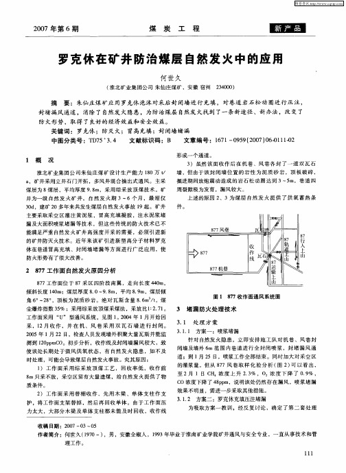 罗克休在矿井防治煤层自然发火中的应用