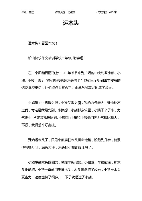 运木头作文【初中初三500字】
