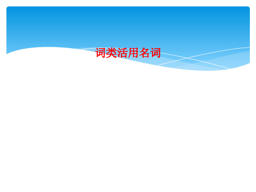 词类活用名词