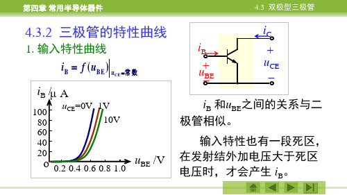 常用半导体器件_三极管的输出特性曲线