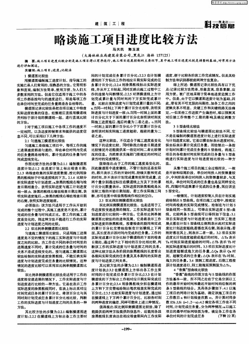 略谈施工项目进度比较方法
