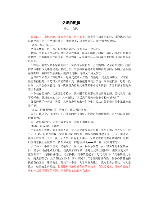 父亲的泥脚