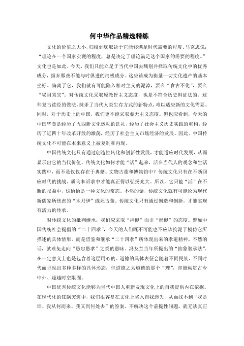 2020年高考语文二轮论述类文本专题复习--何中华作品精选精练