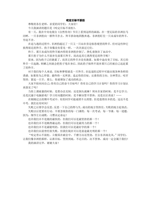 国旗下励志演讲：咬定目标不放松