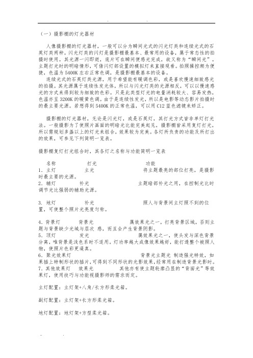 拍摄布光-摄影棚的灯光器材使用技巧