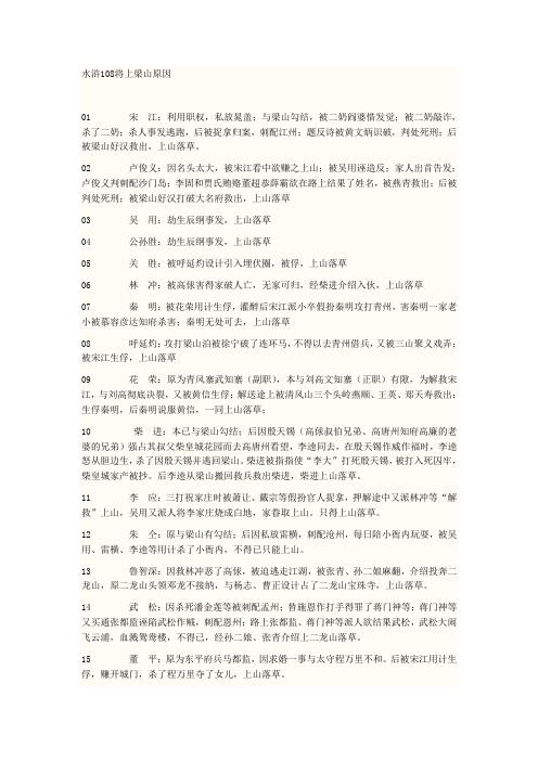 水浒将上梁山原因
