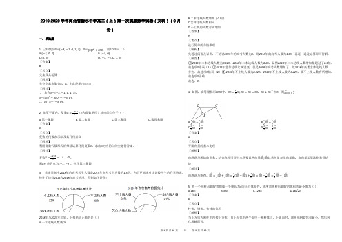 2019-2020学年河北省衡水中学高三(上)第一次摸底数学试卷(文科)(9月份)