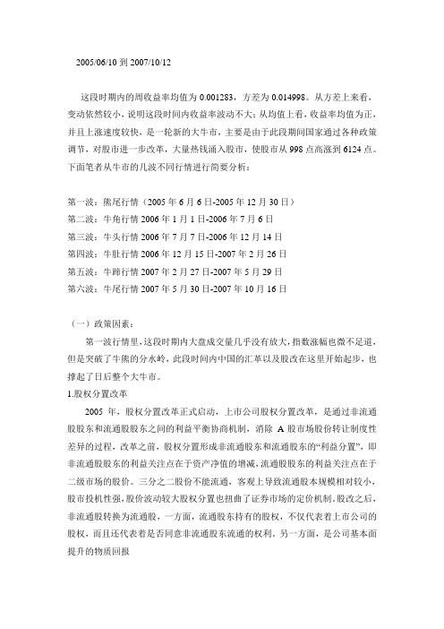 2005到2007年分析中国股市分析
