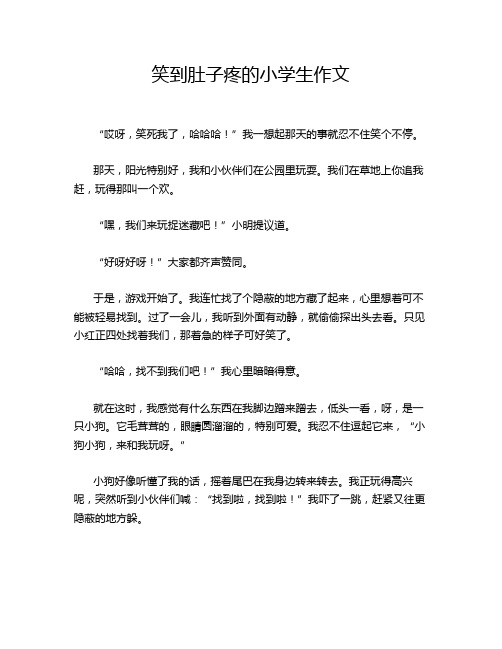 笑到肚子疼的小学生作文